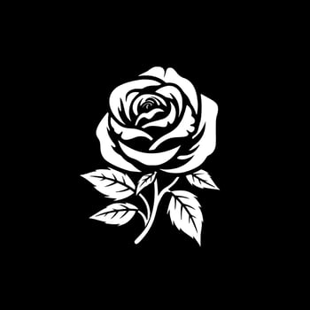 Rose, Minimalist and Simple Silhouette - Vector illustration