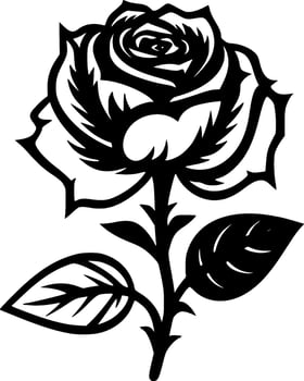 Rose - Minimalist and Flat Logo - Vector illustration