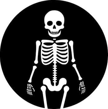 Skeleton - Black and White Isolated Icon - Vector illustration