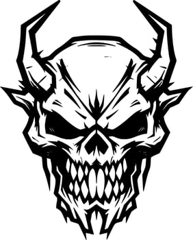 Skull, Minimalist and Simple Silhouette - Vector illustration