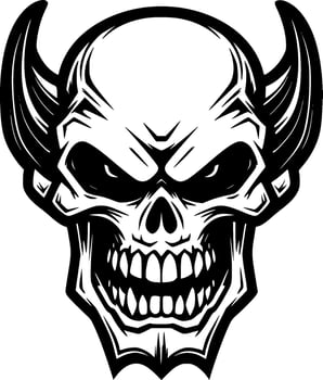 Skull, Black and White Vector illustration
