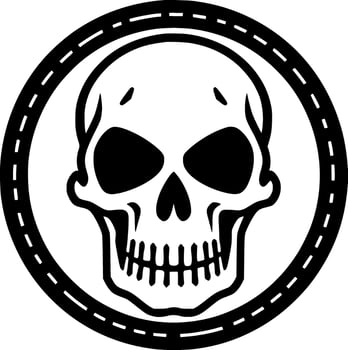 Skull - Black and White Isolated Icon - Vector illustration