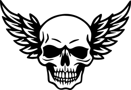 Skull - Black and White Isolated Icon - Vector illustration