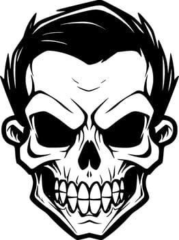 Skull, Minimalist and Simple Silhouette - Vector illustration