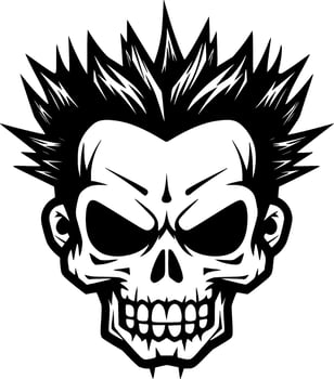 Skull, Minimalist and Simple Silhouette - Vector illustration