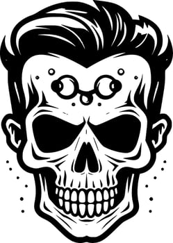 Skull - Black and White Isolated Icon - Vector illustration