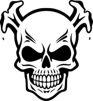 Skull - Black and White Isolated Icon - Vector illustration