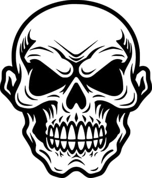 Skull - Black and White Isolated Icon - Vector illustration