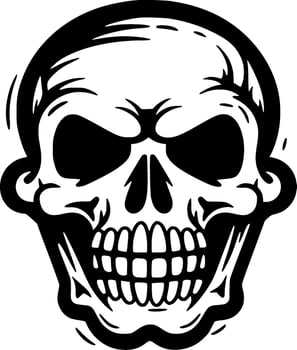 Skull, Black and White Vector illustration