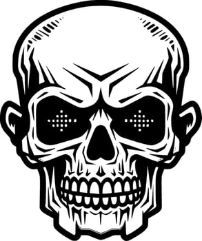 Skull - Black and White Isolated Icon - Vector illustration