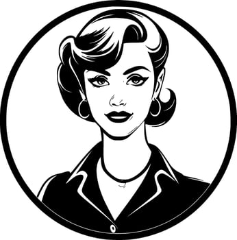 Teacher, Black and White Vector illustration