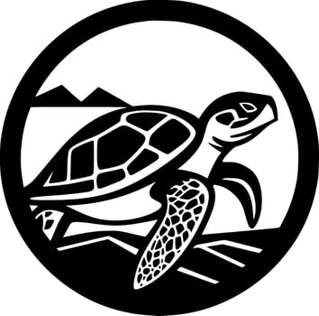 Turtle - Minimalist and Flat Logo - Vector illustration