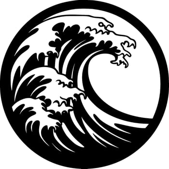 Waves, Minimalist and Simple Silhouette - Vector illustration