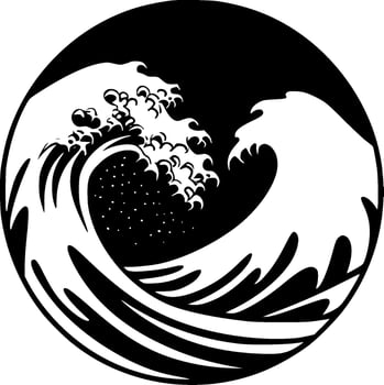 Waves - Black and White Isolated Icon - Vector illustration