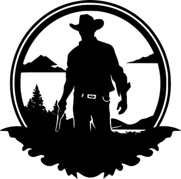 Western - Minimalist and Flat Logo - Vector illustration