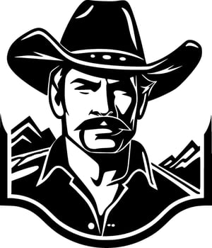 Western - Minimalist and Flat Logo - Vector illustration