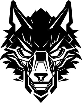Wolf - Black and White Isolated Icon - Vector illustration