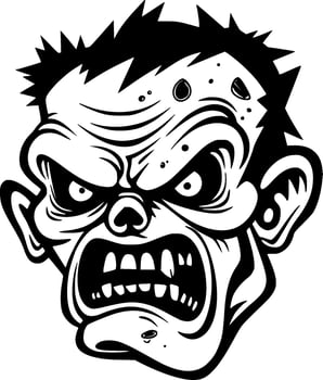 Zombie - Black and White Isolated Icon - Vector illustration