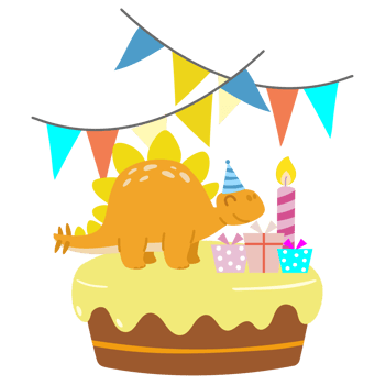 Happy Birthday Dinosaur party cake. happy dino clipart png