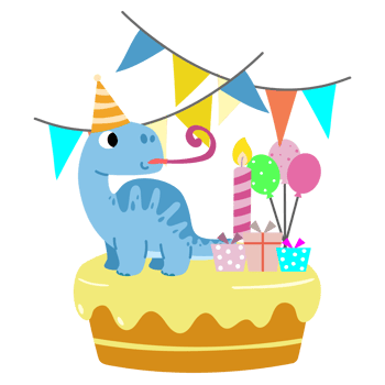 Happy Birthday Dinosaur party cake. happy dino clipart png