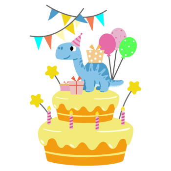 Happy Birthday Dinosaur party cake. happy dino clipart png