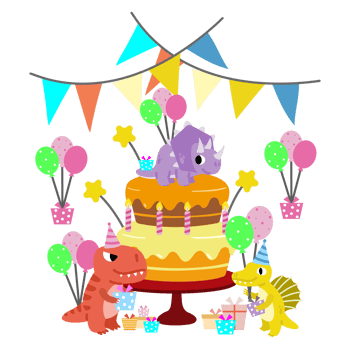 Happy Birthday Dinosaur party cake. happy dino clipart png