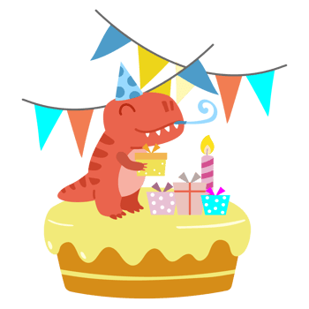 Happy Birthday Dinosaur party cake. happy dino clipart png