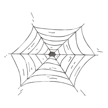 Spider web cartoon painting for decor png