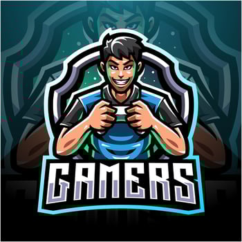 Gamer esport mascot logo design vector