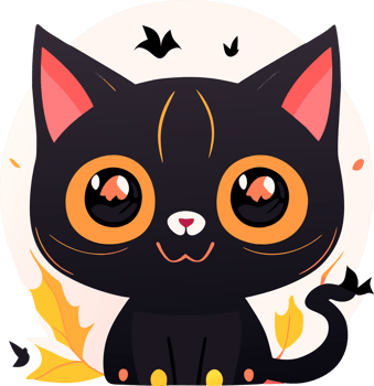cute black cat icon. AI Generated png