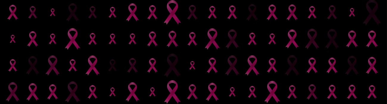 Breast cancer awareness month. Pink ribbon tapes pattern background vector