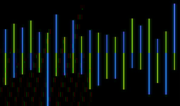 Glowing green blue neon laser lines abstract background vector