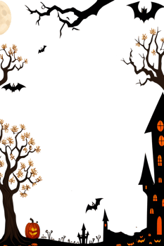 Halloween Border Frame Ai Generative png
