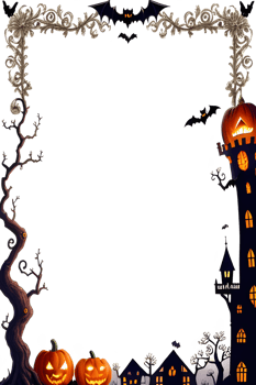Halloween Border Frame Ai Generative png