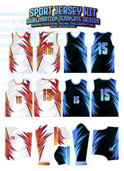 Red Hot Flames Jersey Design Sportswear Pattern Template vector
