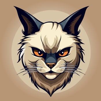 balinese cat breed cartoon character vector isolated illustration