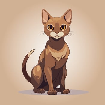 bengal cat cartoon character vector isolated illustration
