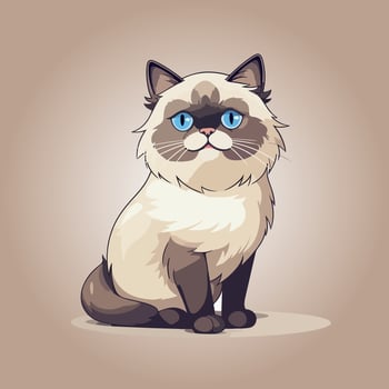 kawaii cute cat cartoon characters vector isolated illustration