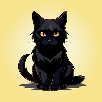 kawaii cute cat cartoon characters vector isolated illustration