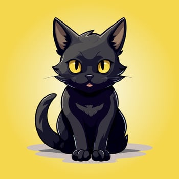 kawaii cute cat cartoon characters vector isolated illustration