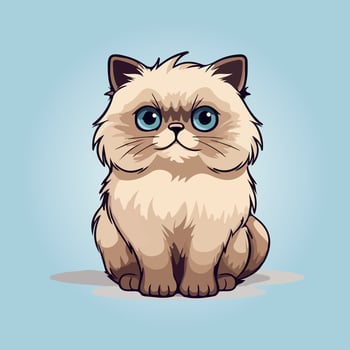 kawaii cute cat cartoon characters vector isolated illustration