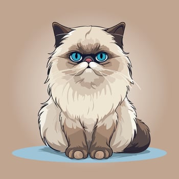 kawaii cute cat cartoon characters vector isolated illustration