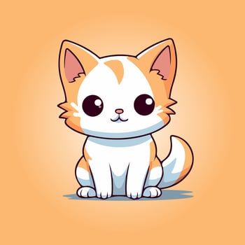 kawaii cute cat cartoon characters vector illustrtion
