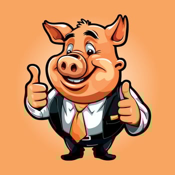 pig cartoon characters vector