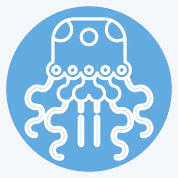 Icon Jellyfish. related to Alaska symbol. blue eyes style. simple design editable. simple illustration vector