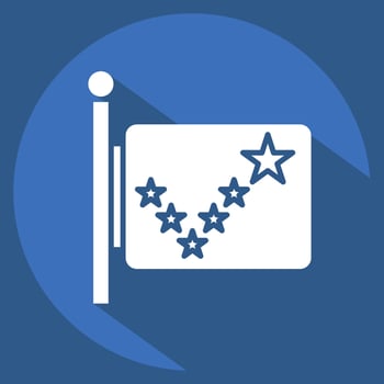 Icon Alaska Flag. related to Alaska symbol. long shadow style. simple design editable. simple illustration vector