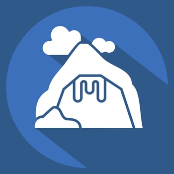 Icon Cave. related to Alaska symbol. long shadow style. simple design editable. simple illustration vector