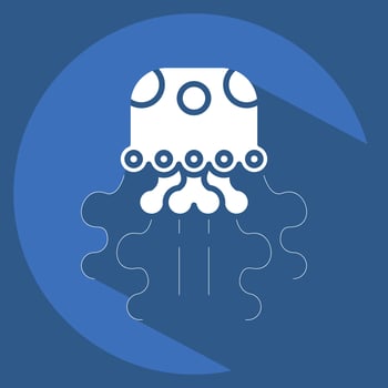 Icon Jellyfish. related to Alaska symbol. long shadow style. simple design editable. simple illustration vector