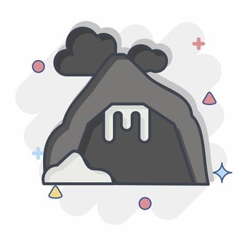Icon Cave. related to Alaska symbol. comic style. simple design editable. simple illustration vector