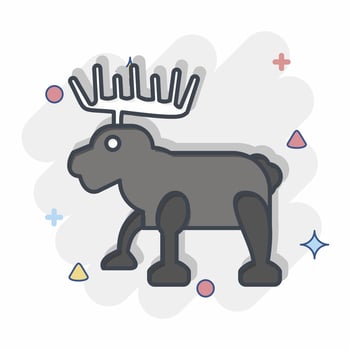 Icon Moose. related to Alaska symbol. comic style. simple design editable. simple illustration vector